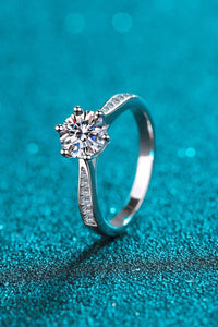 925 Sterling Silver Moissanite Adjustable Ring - Everydayswear - 