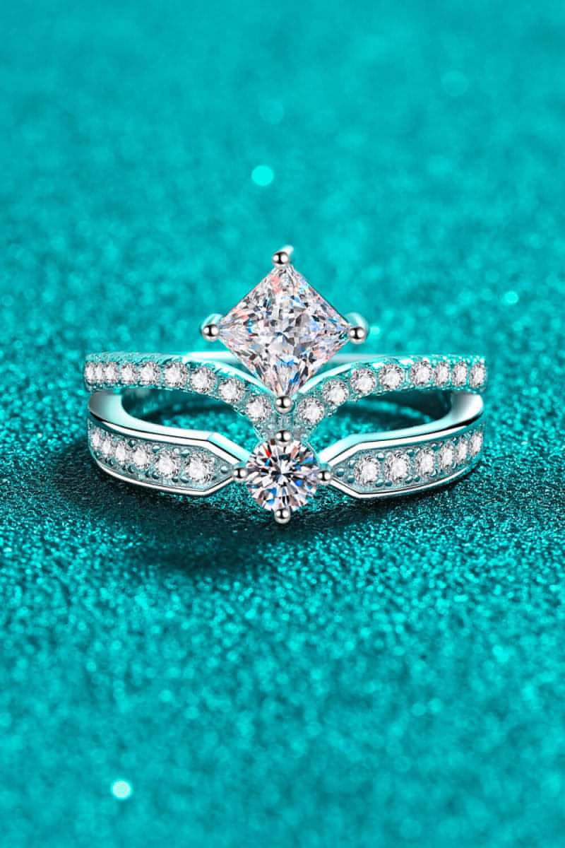 925 Sterling Silver Moissanite Crown Ring - Everydayswear - 