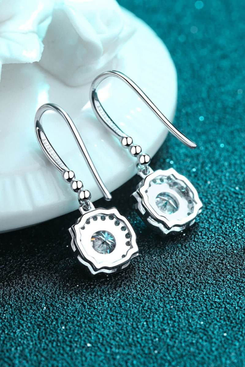 925 Sterling Silver Moissanite Hook Earrings - Everydayswear - 