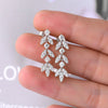 925 Sterling Silver Moissanite Leaf Earrings - Everydayswear - 