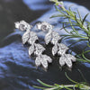 925 Sterling Silver Moissanite Leaf Earrings - Everydayswear - 