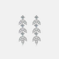 925 Sterling Silver Moissanite Leaf Earrings - Everydayswear - 