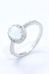 925 Sterling Silver Natural Moonstone Halo Ring - Everydayswear - 