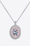 925 Sterling Silver Rhodium-Plated 1 Carat Moissanite Pendant Necklace - Everydayswear - 