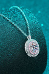 925 Sterling Silver Rhodium-Plated 1 Carat Moissanite Pendant Necklace - Everydayswear - 