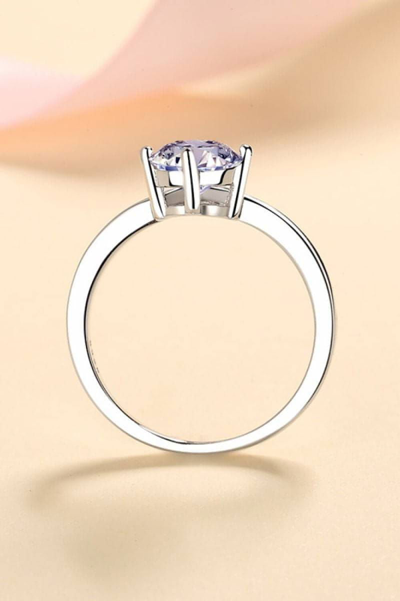 925 Sterling Silver Ring with 1 Carat Moissanite - Everydayswear - 