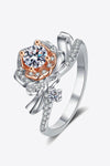 925 Sterling Silver Rose-Shaped Moissanite Ring - Everydayswear - 