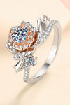 925 Sterling Silver Rose-Shaped Moissanite Ring - Everydayswear - 