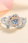 925 Sterling Silver Rose-Shaped Moissanite Ring - Everydayswear - 