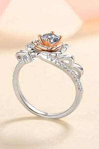 925 Sterling Silver Rose-Shaped Moissanite Ring - Everydayswear - 