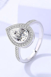 925 Sterling Silver Teardrop Moissanite Ring - Everydayswear - 