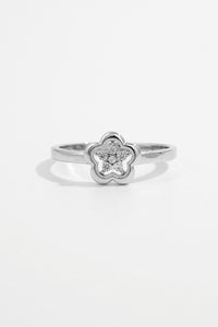 925 Sterling Silver Zircon Flower Ring - Everydayswear - 