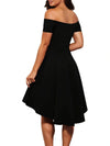 Stunning Off-The-Shoulder Elegant Dress - Solid Slim Fit, Perfect for All Seasons, Women's Party Clothing, Formal Occasions, and Special Events - High-Quality Fabric, Comfortable Wear, and Flattering Silhouette