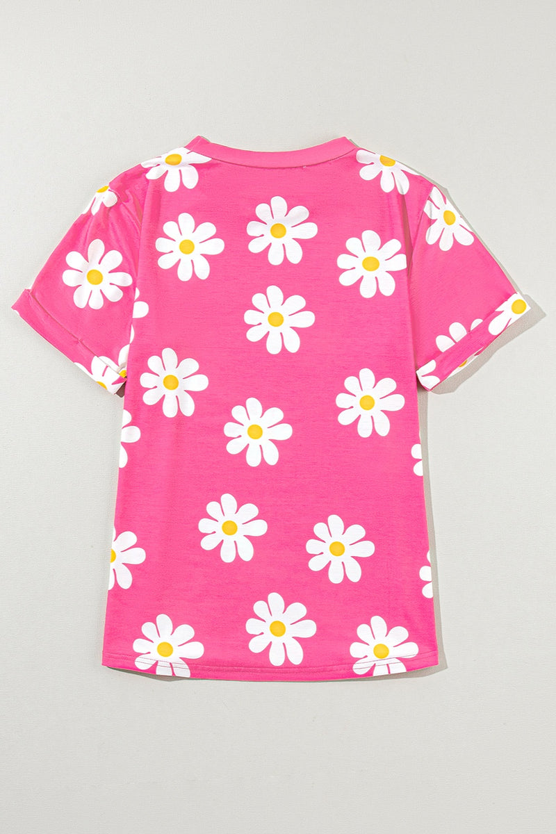 Printed Round Neck Short Sleeve T-Shirt