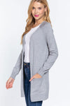 ACTIVE BASIC Open Front Long Sleeve Cardigan - Everydayswear - 