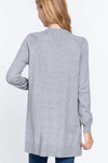 ACTIVE BASIC Open Front Long Sleeve Cardigan - Everydayswear - 