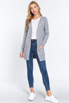 ACTIVE BASIC Open Front Long Sleeve Cardigan - Everydayswear - 