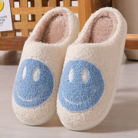 Colorful smiley face pattern cotton slippers indoor home plush warm slippers