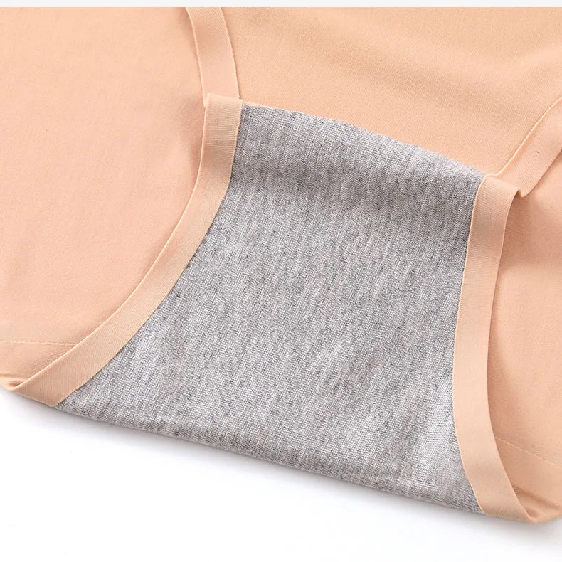 Underwear Women's Ice Silk Seamless High Waist Belly Lifting Buttocks Antibacterial Pure Cotton Crotch Girls Summer Thin