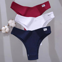 4PCS M-XL Women's Panties FINETOO Cotton Panties Sexy Female Underpants Low Waist Underwear Women Pantys Lingerie