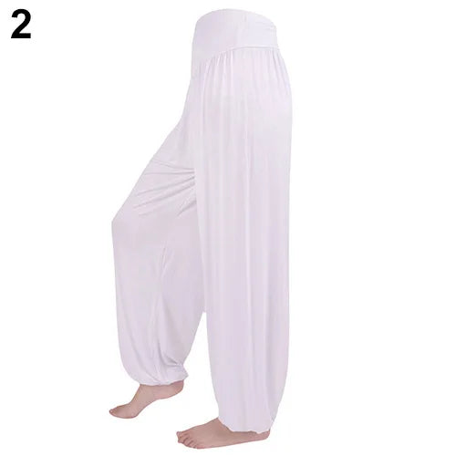 Womens Comfy Harem Loose Long Pants Belly Dance Boho Sports Wide Trousers Women Harem Long Pants Belly Dance Boho Trousers