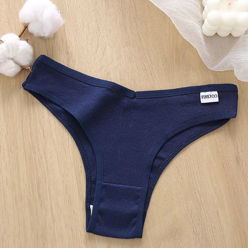 4PCS M-XL Women's Panties FINETOO Cotton Panties Sexy Female Underpants Low Waist Underwear Women Pantys Lingerie