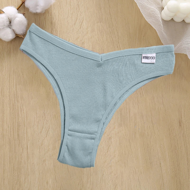 4PCS M-XL Women's Panties FINETOO Cotton Panties Sexy Female Underpants Low Waist Underwear Women Pantys Lingerie