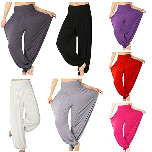 Womens Comfy Harem Loose Long Pants Belly Dance Boho Sports Wide Trousers Women Harem Long Pants Belly Dance Boho Trousers