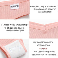 4PCS M-XL Women's Panties FINETOO Cotton Panties Sexy Female Underpants Low Waist Underwear Women Pantys Lingerie