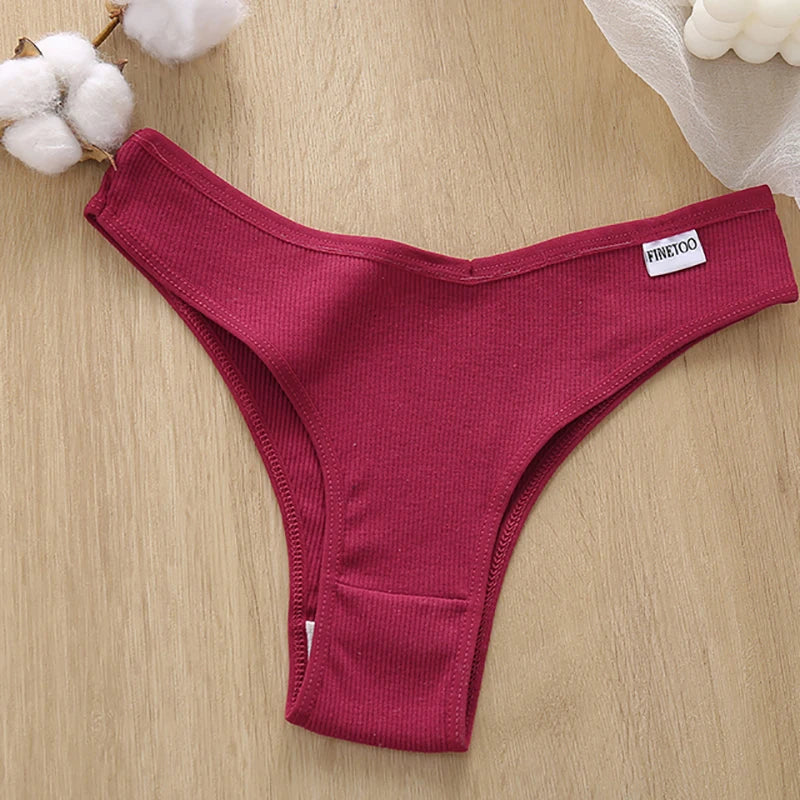 4PCS M-XL Women's Panties FINETOO Cotton Panties Sexy Female Underpants Low Waist Underwear Women Pantys Lingerie