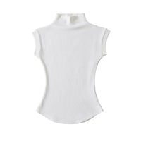 Womens Sleeveless Turtleneck Tops Summer Stretch Slim Fit Short Sleeve Mock Neck Women's Causal Basics High Neck Tank Tops