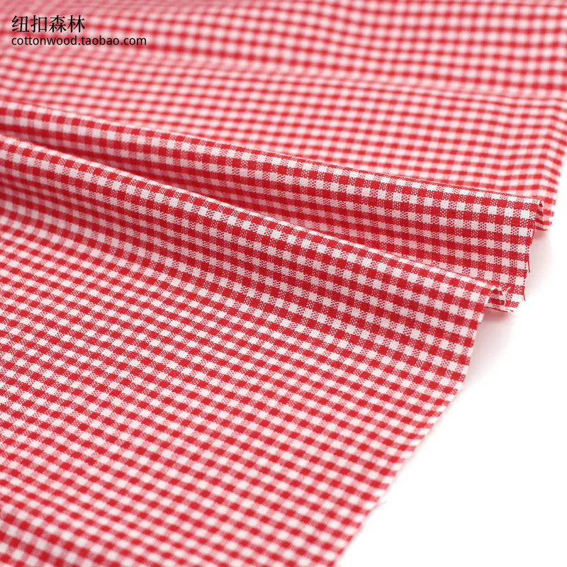 145x50cm Customized 2mm Cotton Small Plaid Fabric Yarn-Dyed Chaoyangge Doll Clothes Handmade Fabric DIY Fabric