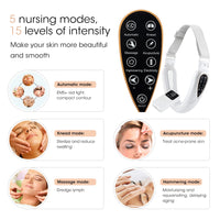 TENS V Face Lifting Device LED Photon Skin Rejuvenation Facial Slimming Tightening Lifter Massager Pulse Patch Remote Control