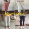 Rimocy 2024 Summer Casual Cotton Linen Pants Women Retro Pockets Loose Harem Pants Woman Solid Elastic Waist Trousers Female