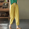 Rimocy 2024 Summer Casual Cotton Linen Pants Women Retro Pockets Loose Harem Pants Woman Solid Elastic Waist Trousers Female