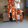Hello Kitty Pajamas Halloween Flannel Fashion Trouser Women Kawaii Woolen Anime Cartoon Casual Home Pants