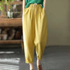 Rimocy 2024 Summer Casual Cotton Linen Pants Women Retro Pockets Loose Harem Pants Woman Solid Elastic Waist Trousers Female