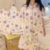 Cute Hello Kitty Kawaii Clothes Kuromi My Melody Cinnamoroll Flannel Pullover Warm Thick Pajamas Homewear Girl