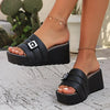 Women's 9cm Increased Wedges Slippers 2023 Summer Breathable Casual Platform Slides Shoes for Women Light Slip on Female Sandals