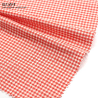 145x50cm Customized 2mm Cotton Small Plaid Fabric Yarn-Dyed Chaoyangge Doll Clothes Handmade Fabric DIY Fabric