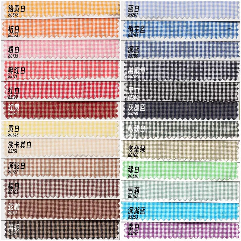 145x50cm Customized 2mm Cotton Small Plaid Fabric Yarn-Dyed Chaoyangge Doll Clothes Handmade Fabric DIY Fabric