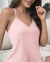 Women's Crochet Lace Pajamas Sleeveless V-Neck Set Casual Daily Wear 2 Piece Sleepwear Suit Sexy Solid Home Clothes Summer 2023