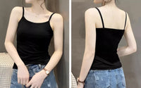 Summer Sexy Black Tank Top Women Sleeveless T-Shirt Fitness Sport Vest Tank Top Simple Solid Thin Camisole Female Undies