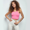 2 Pieces Women Tank Tops Sexy Going Out Sports Ribbed Summer Tops Crop Tops for Ladies Black+Pink