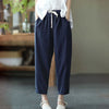 Rimocy 2024 Summer Casual Cotton Linen Pants Women Retro Pockets Loose Harem Pants Woman Solid Elastic Waist Trousers Female