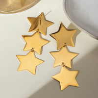 18K Gold-Plated Stainless Steel Star Earrings