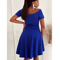 Stunning Off-The-Shoulder Elegant Dress - Solid Slim Fit, Perfect for All Seasons, Women's Party Clothing, Formal Occasions, and Special Events - High-Quality Fabric, Comfortable Wear, and Flattering Silhouette