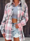 Plaid Print Simple Shirt, Casual Button Front Long Sleeve Shirt, Women's Clothing