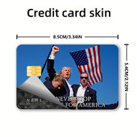 2pcs Stylish Trump PVC Credit Card Stickers - Ultra-Thin, Waterproof, Scratch-Resistant, Anti-Slip Decorative Skins For Credit Cards & Key Cards