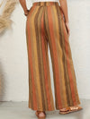 Full Size Drawstring Striped Wide Leg Pants